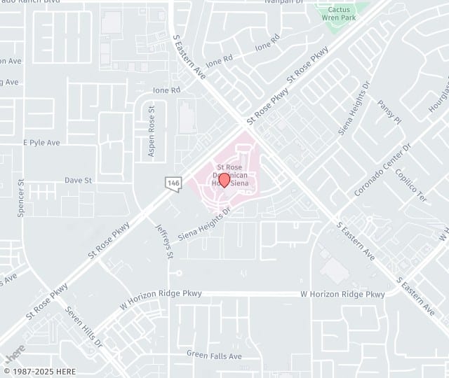 Location Map: St. Rose Dominican Hospital, Siena Campus Henderson, NV 89052
