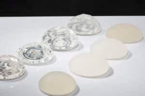 Silicone breast implants for breast implant removal consultation.